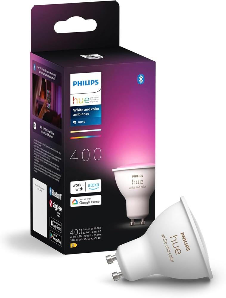 Philips Hue White & Col. Amb. GU10 Einzelpack 350lm. Bild 1