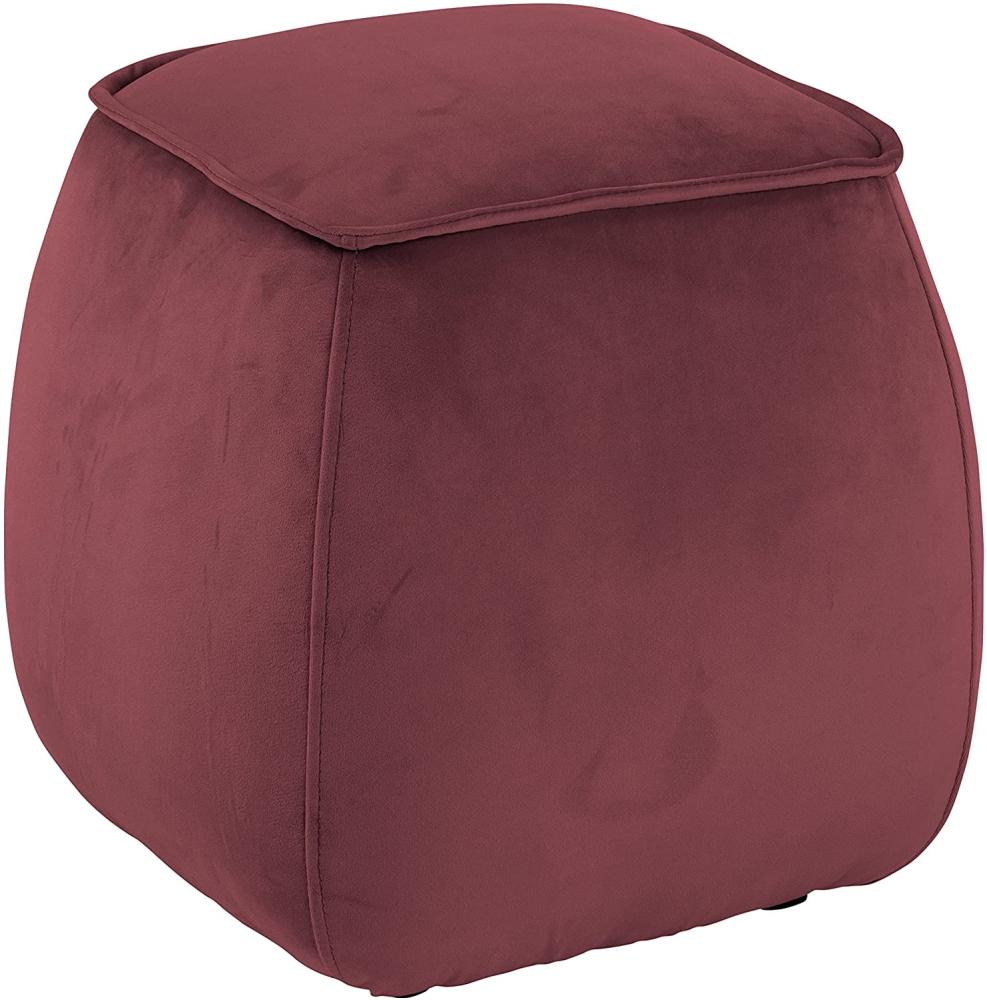 Hocker MIE Sitzkissen Pouf mit Samtstoff in koralle 40x40 cm Bild 1