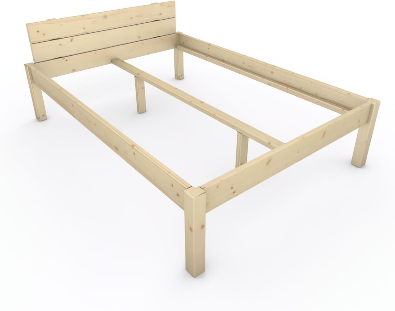 Pfostenbett "metallarm" Fichte Holzbett "Daybett" 140 x 200cm 48cm Doppelbett Bild 1