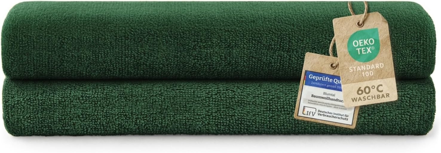 Blumtal Badetücher Premium Frottier Handtücher Set 2 teilig 100% Baumwolle, Baumwolle (2X (70x140 cm), 2-St), Oeko-TEX zertifiziertes Badetuch - saugstarkes Frottiertücher Set Bild 1