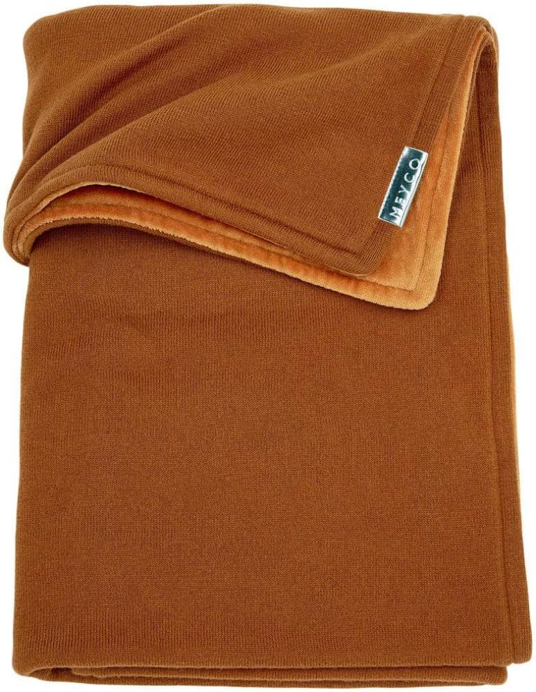 Meyco Knit Basic Velours Bettdecke Camel 100 x 150 cm Bild 1