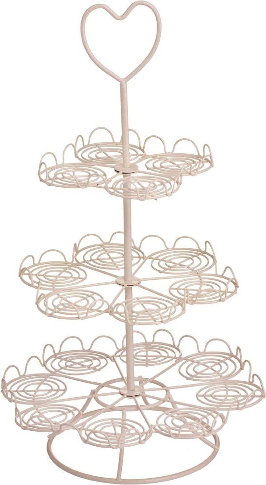 Premier Housewares Cupcake 3 Etagen 49 x 28 x 28 cm cremefarben, Plvastic Beschichteted Wire, Sahne, 28 x 28 x 49 Bild 1