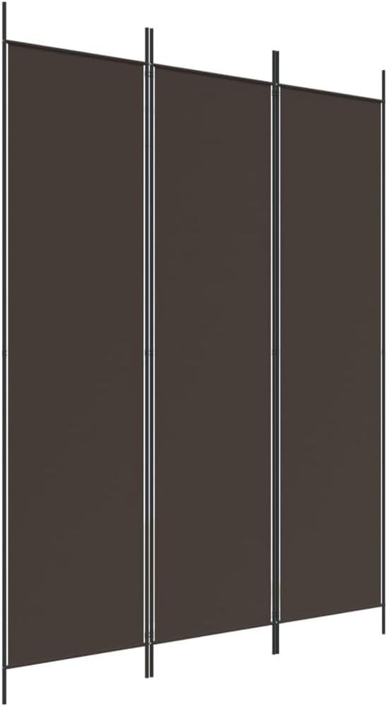 3-tlg. Paravent Braun 150x200 cm Stoff Bild 1