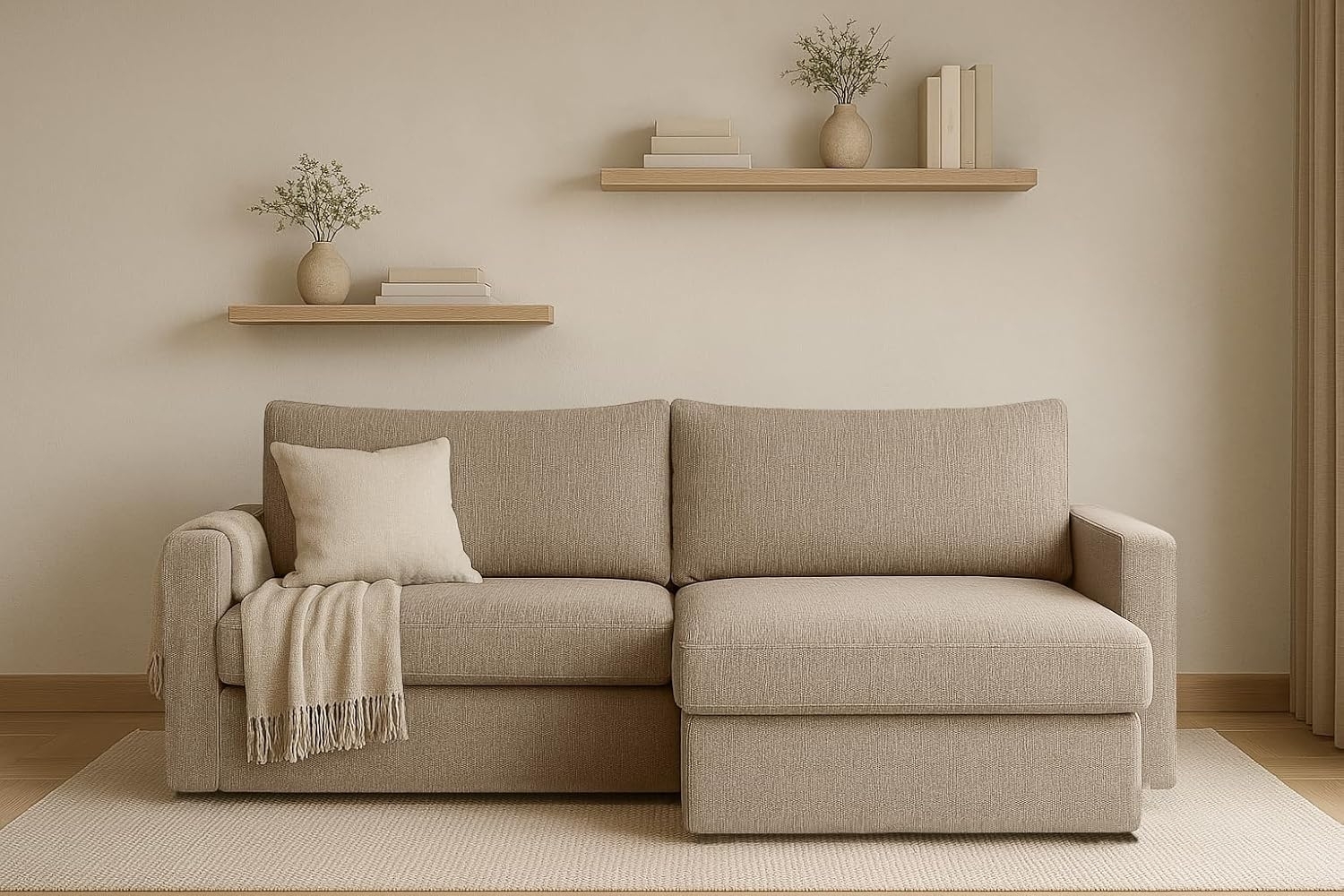 Kaiser Möbel Ecksofa mit Schlaffunktion und Bettzeugablage LUBEKA, Stoff Poso und Faro Bild 1
