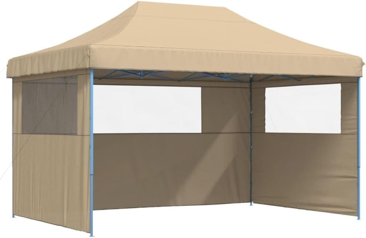 vidaXL Partyzelt Faltbar Pop-Up mit 3 Seitenteilen Beige 4004967 Bild 1