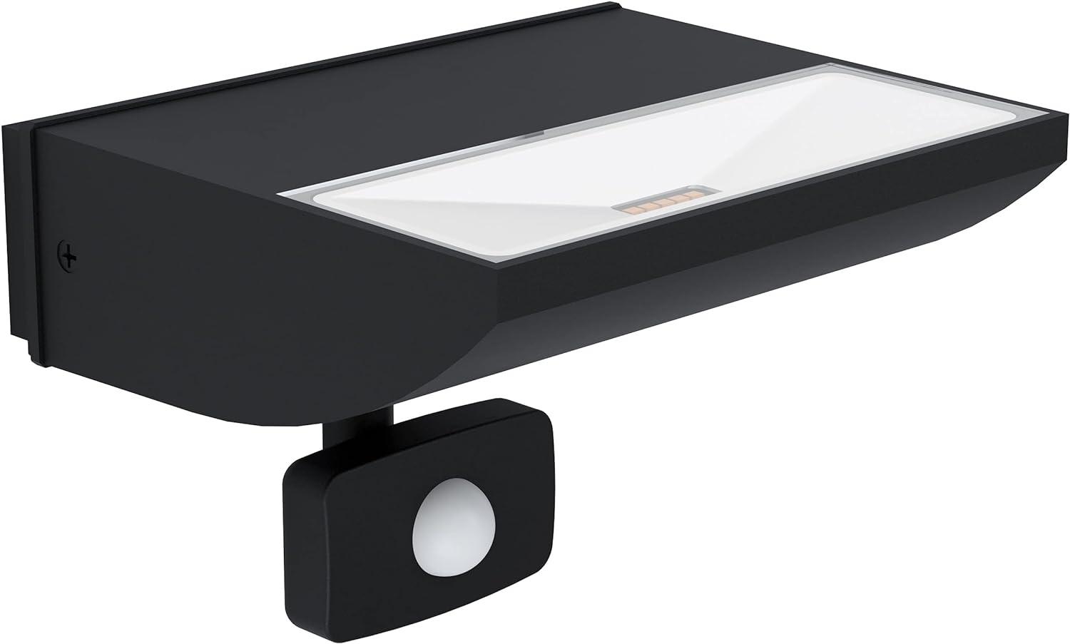 Eglo 99579 Wandleuchte SORRONARO Alu Kunststoff Up oder Downlight schwarz / Kunststoff transparent LxBxH:17,0x14,0x12,0cm - IP44 - 1X10,5W mit Sensor Bild 1