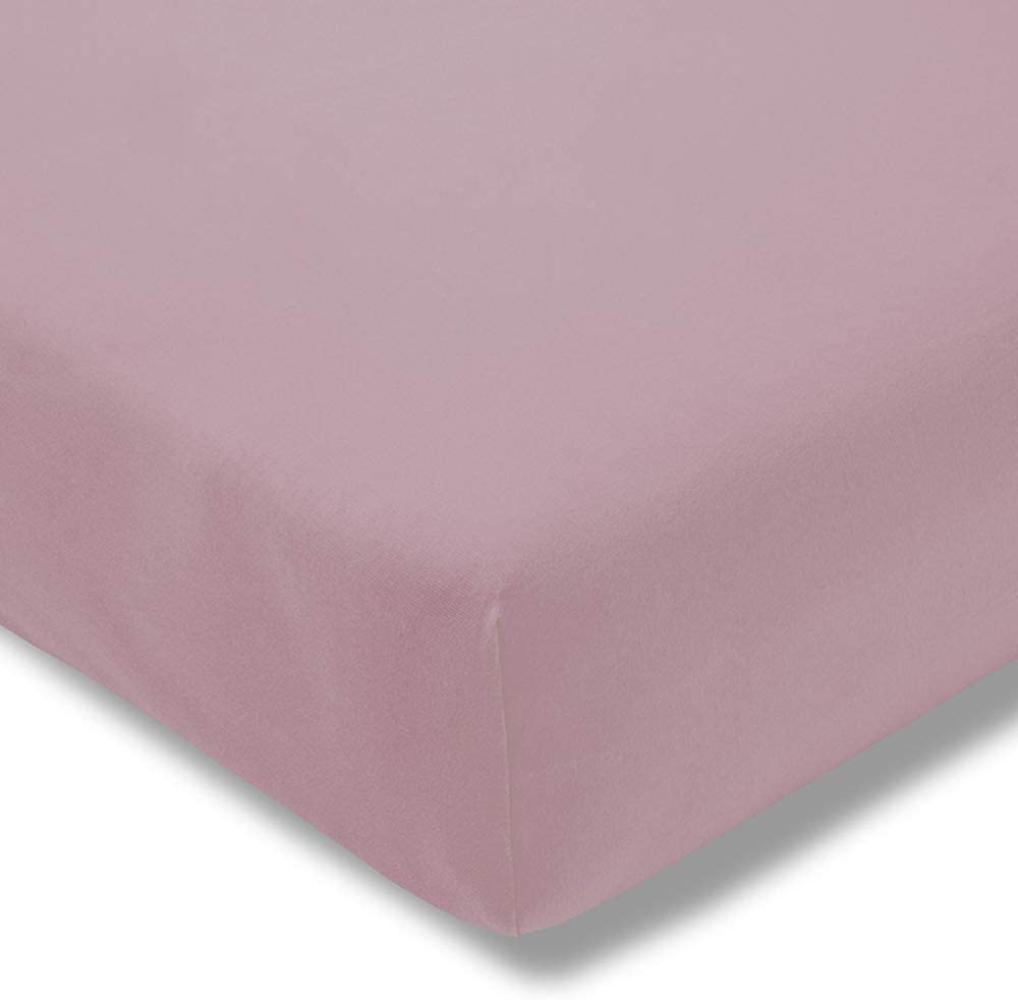 ESTELLA Spannbetttuch Zwirnjersey | Orchidee | 150x200 cm | passend für Matratzen 140-160 cm (Breite) x 200-220 cm (Länge) | trocknerfest und bügelfrei | 97% Baumwolle 3% Elastan Bild 1