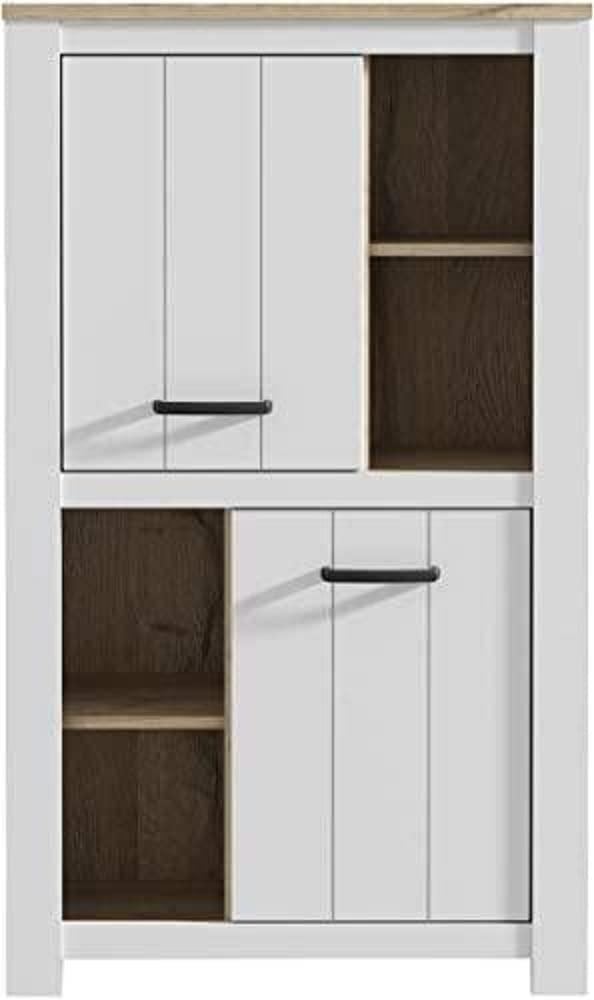 FORTE Elara Schrank, Holzwerkstoff, Braun/Weiß, 86,7 x 147,1 x 42,2 cm Bild 1