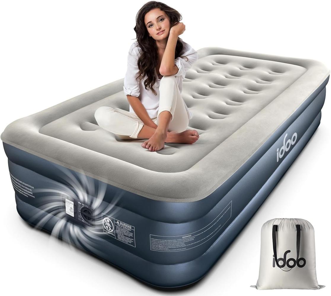 iDOO Einzel Luftmatratze mit integrierter Luftpumpe, Gästebett, Camping Aufblasbare Matratze 100 x 190 x 46 cm Bild 1