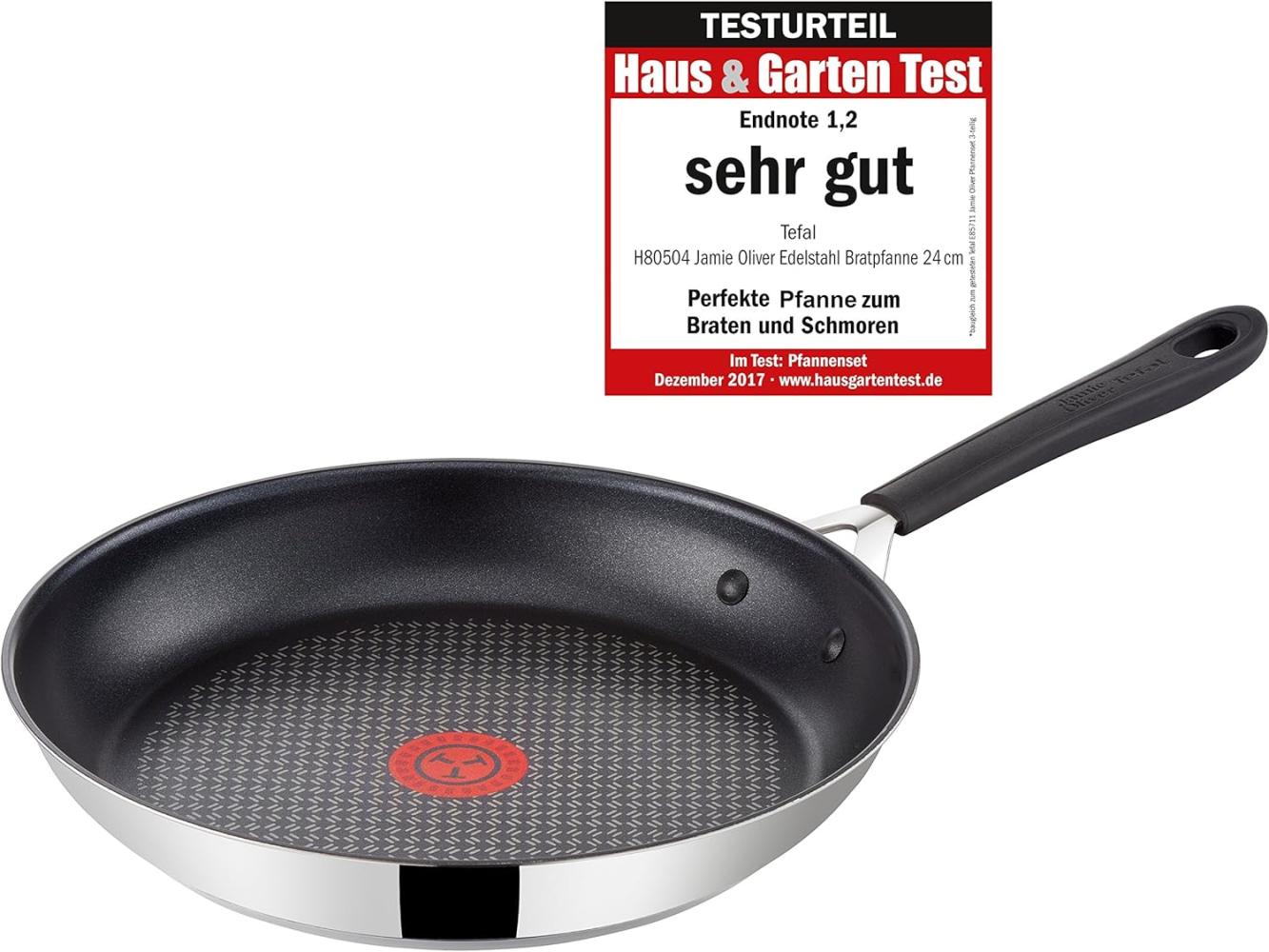 Tefal H80504 Jamie Oliver Pfanne 24cm Induktion, Edelstahl Bratpfanne Antihaft Bild 1