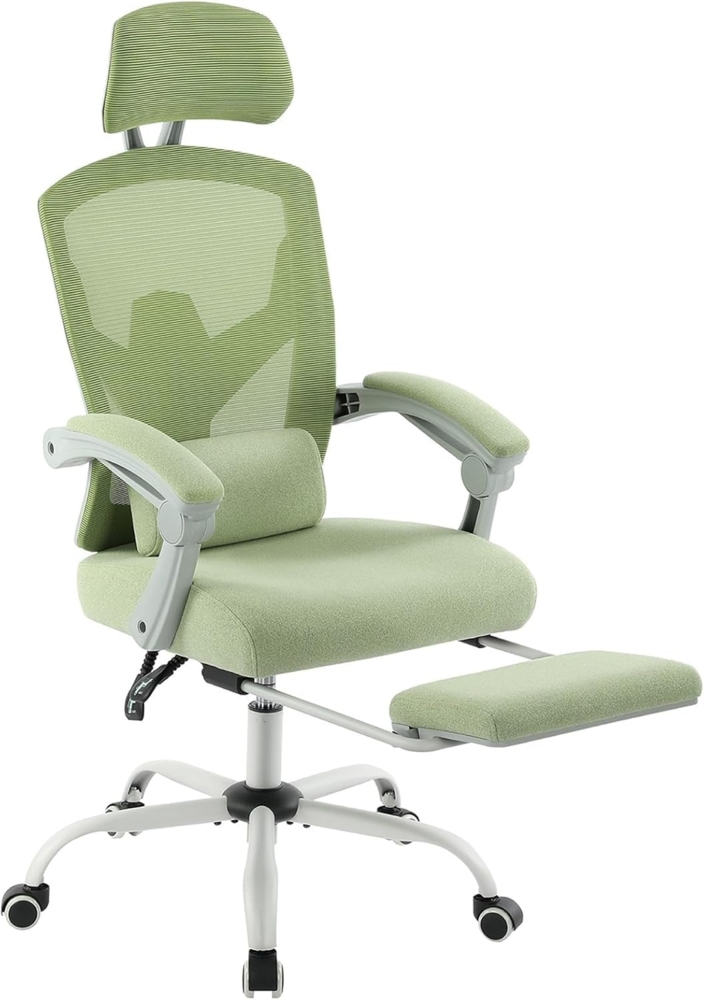 DUMOS Bürostuhl Ergonomisch EIN Schreibtischstuhl mit Komfortarmlehnen Ausgestattet mit Einer Bequemen Lendenwirbelstütze und Fußstütze Office Chair Geeignet für Zuhause Bild 1