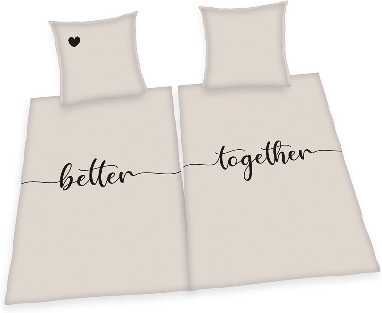 Herding Renforce Partnerbettwäsche 135x200 cm Set better together beige 44592/58.250 Bild 1