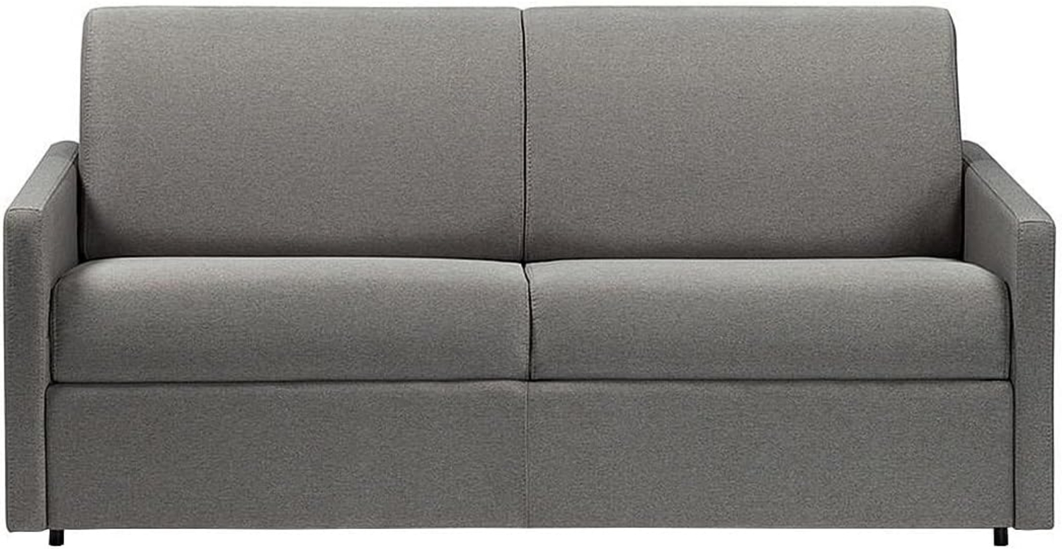 Vente-unique - Schlafsofa 3-Sitzer - Liegefläche: 140 cm - Matratzenhöhe: 18 cm - Stoff - Hellgrau - CALIFE Bild 1