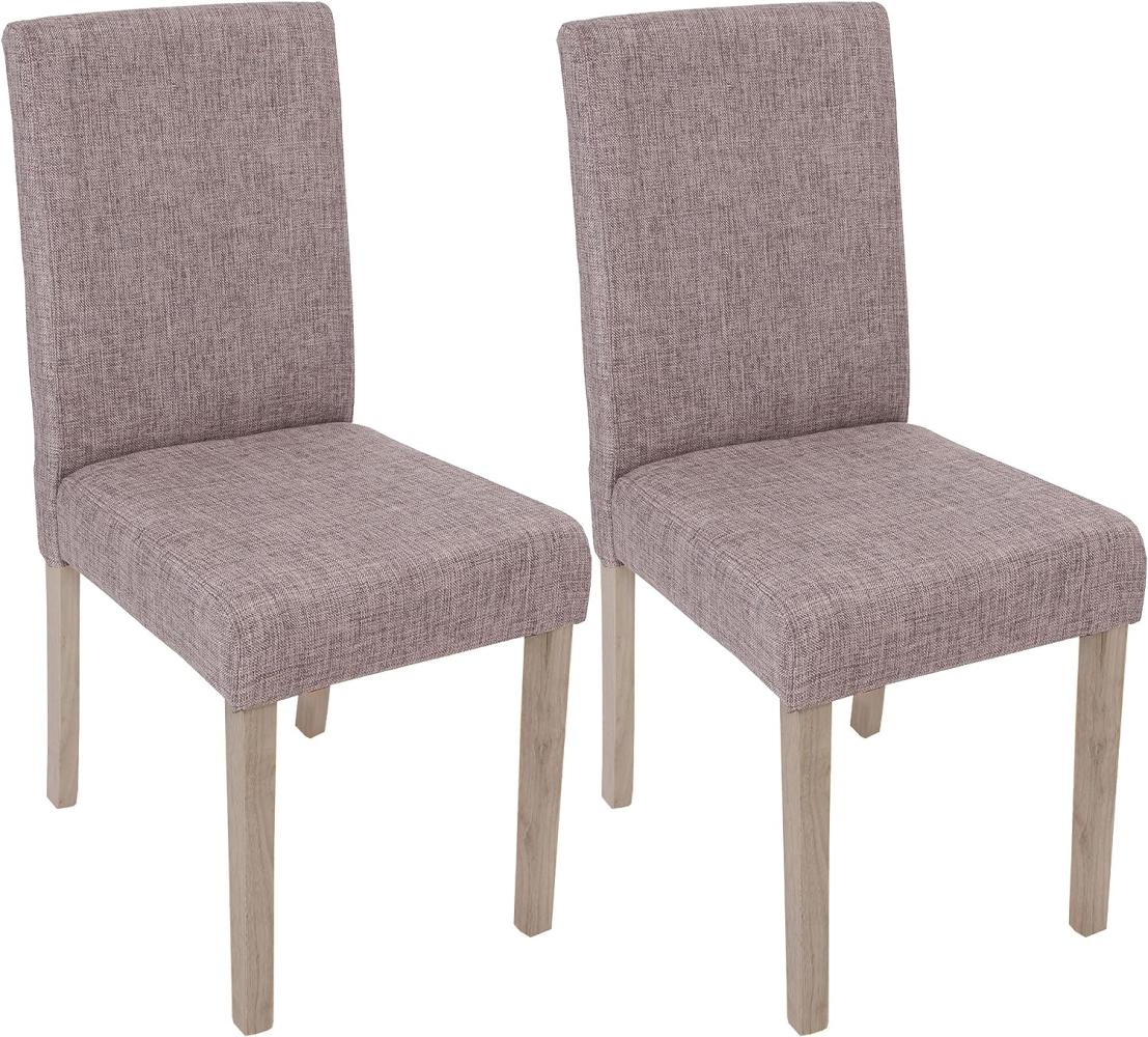 2er-Set Esszimmerstuhl Littau, Stuhl Küchenstuhl ~ Textil, grau, Beine Struktur - Eiche Bild 1