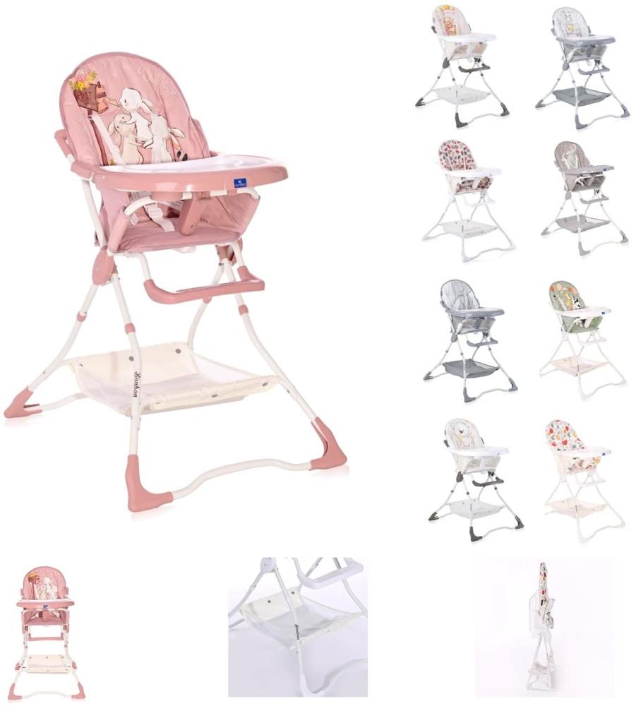 Lorelli Kinderhochstuhl Bonbon Bechervertiefung, klappbar, doppelter Tisch, Korb beige/braun Bild 1