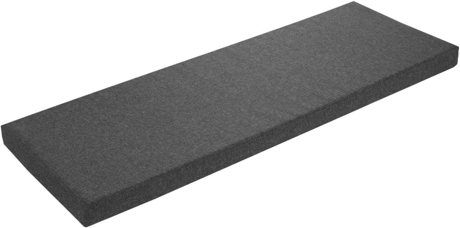 sleepling Bankauflage dunkelgrau 150x50 cm, Bankkissen, Sitzkissen für Fensterbank, Bezug waschbar, Unterseite Antirutsch, Made in EU Bild 1