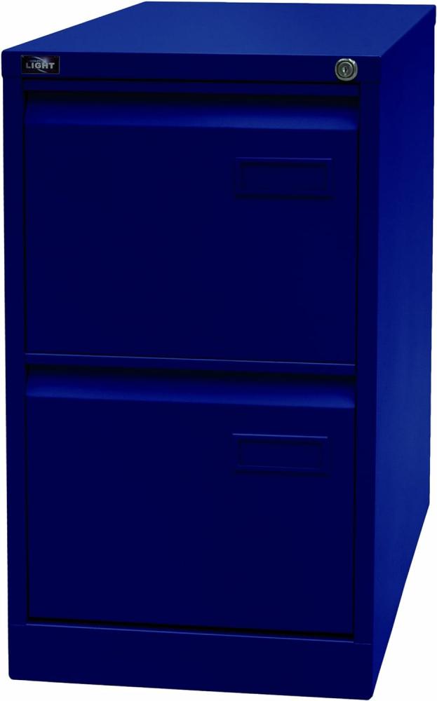 Bisley LIGHT Hängeregistraturschrank, einbahnig, DIN A4, 2 HR-Schubladen, Farbe oxfordblau Bild 1