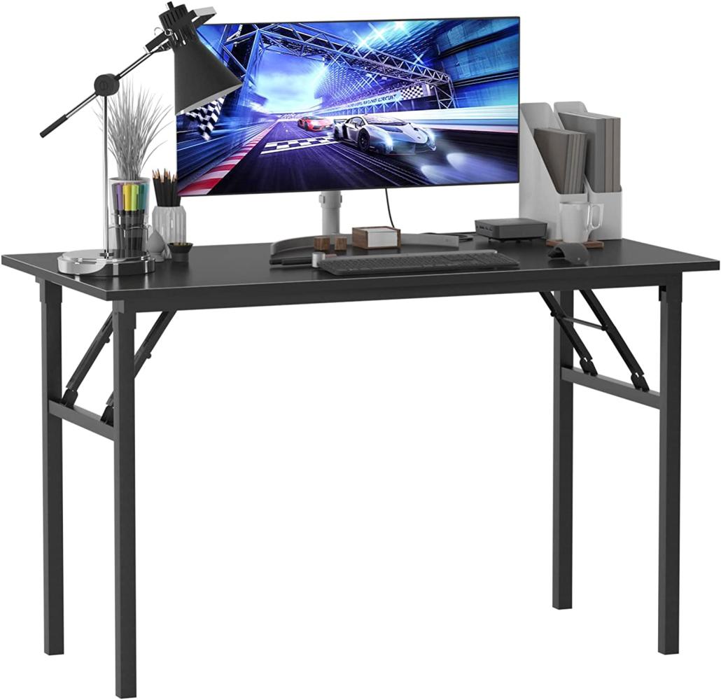 SogesHome Klapptisch Computertisch 120 x 60 x 75 cm PC Schreibtisch Schreibtisch Büroarbeitsplatz für Home Office Verwendung Schreibtisch, Esstisch Konferenztisch,Schwarz,AC5CB-120-SH Bild 1