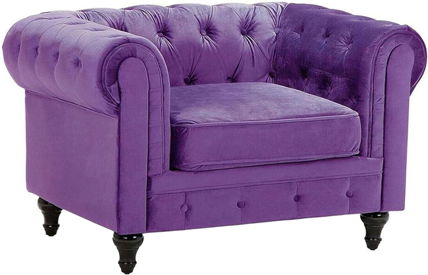 Sessel Samtstoff violett CHESTERFIELD Bild 1