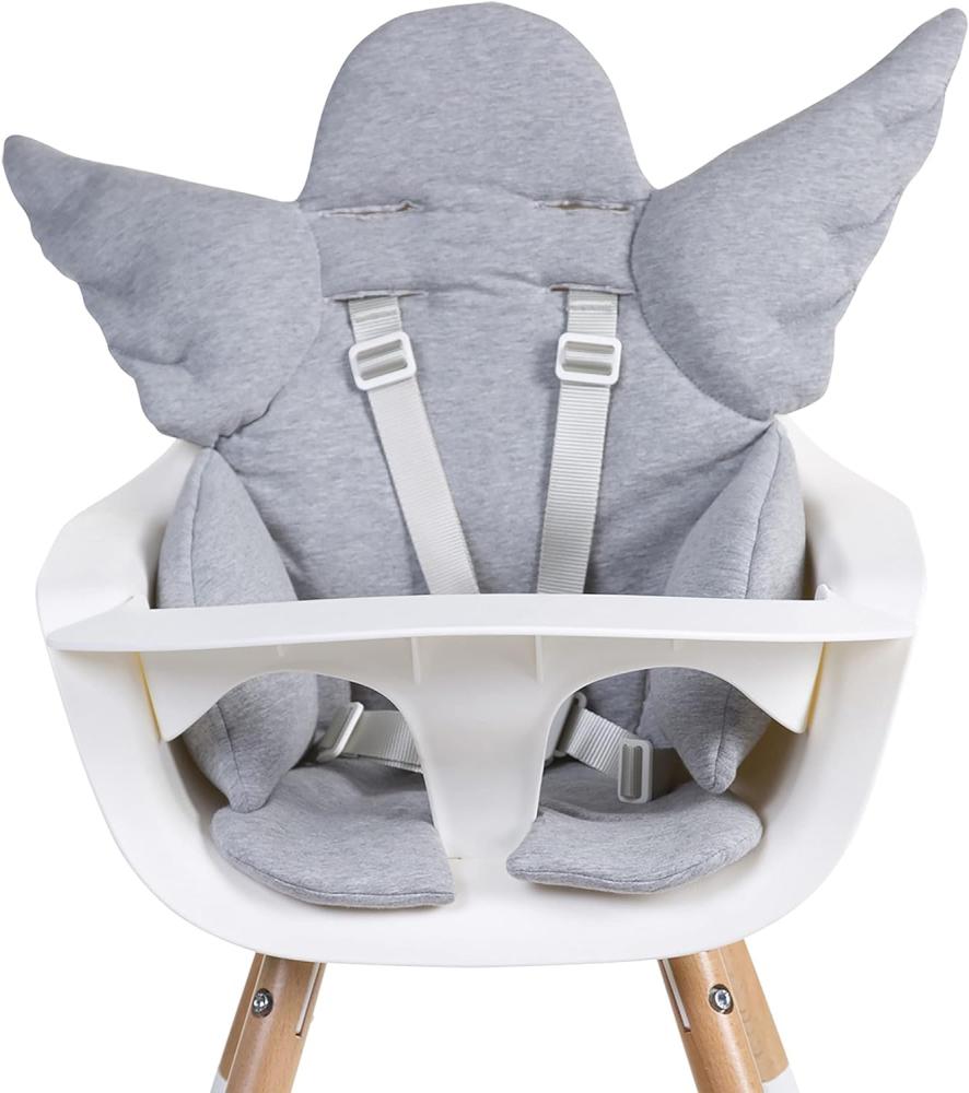 Chilhome Jersey Engel Sitzkissen für Hochstuhl oder Babywippe grau Bild 1