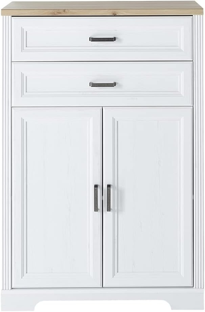 Mehrzweckschrank Büro JÜLICH-36 in Pinie hell mit Artisan Eiche Nb, B/H/T: ca. 86/127/38 cm Bild 1