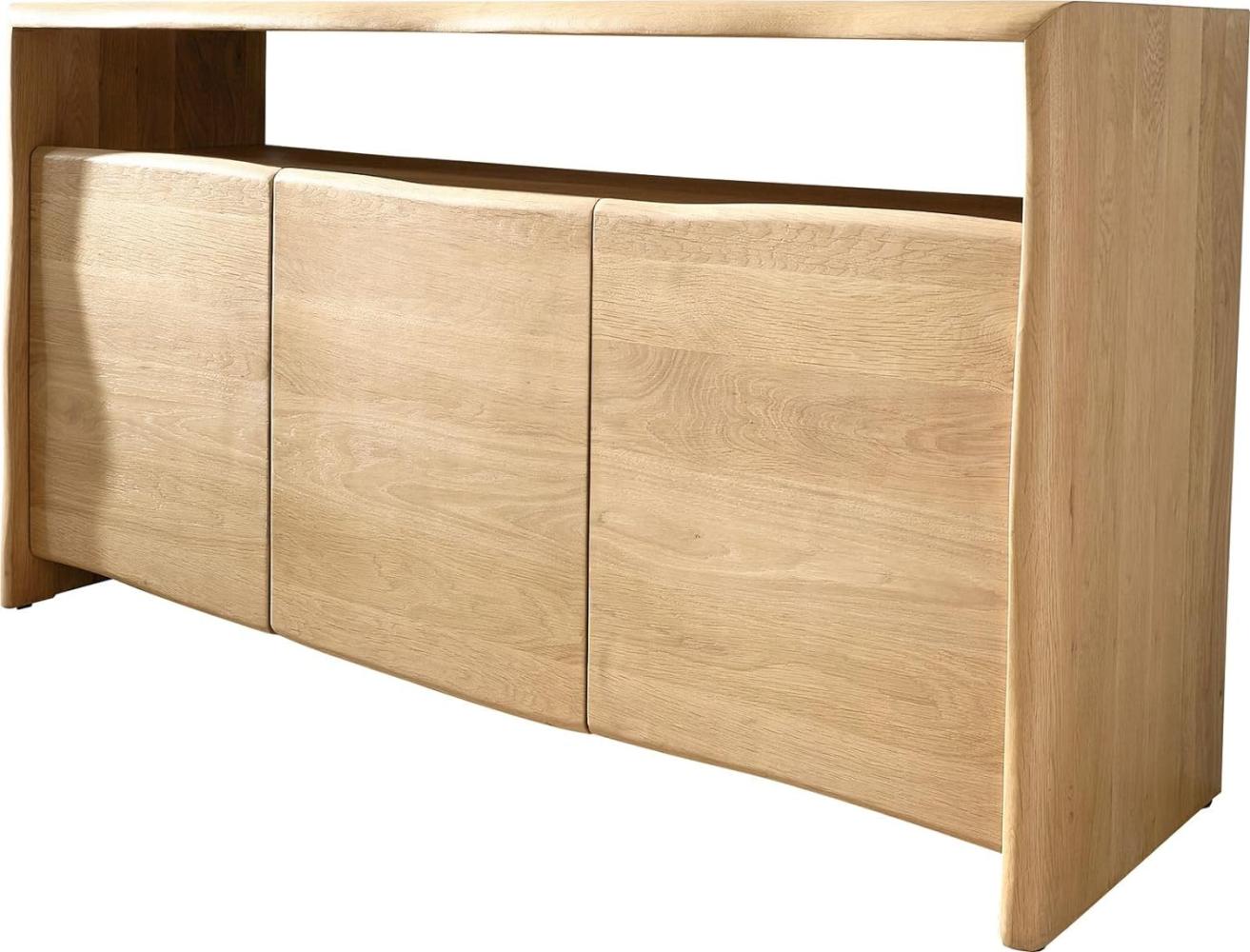 Sideboard Live-Edge 145 cm Eiche Natur 3 Türen Massiv Bild 1