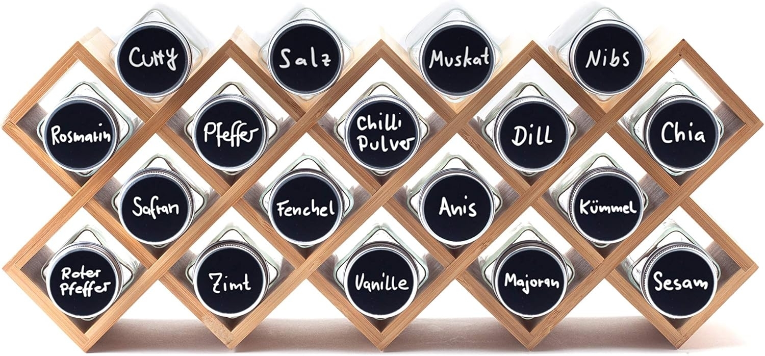 Hanseküche Gewürzregal Gewürzregal aus Holz – FSC®-zertifiziert, Komplettset inkl. Gläser und Streuaufsatz 1-tlg, Komplettset aus nachhaltigem und zertifiziertem Bambusholz Bild 1