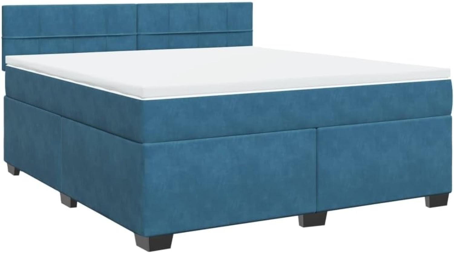 Boxspringbett mit Matratze Blau 180x200 cm Samt 3288682 Bild 1