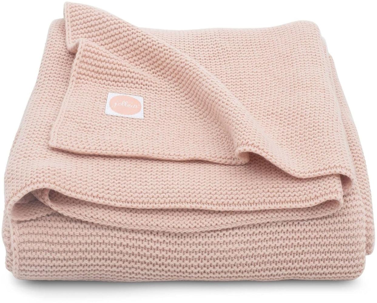 Jollein Strickdecke Decke Babydecke 75x100 cm Basic knit pale pink Bild 1