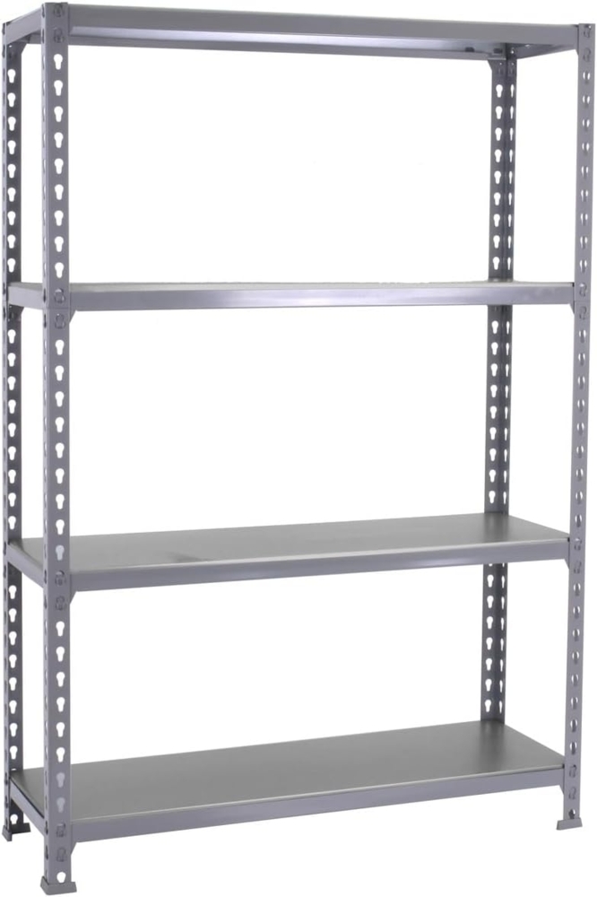 Simon Rack Simonclick Metallregal, 4 verstellbare Regalböden, 200 kg Biegestelle, 1500 x 1100 x 500 mm, Lagerregal, ohne Schrauben, Grau Bild 1