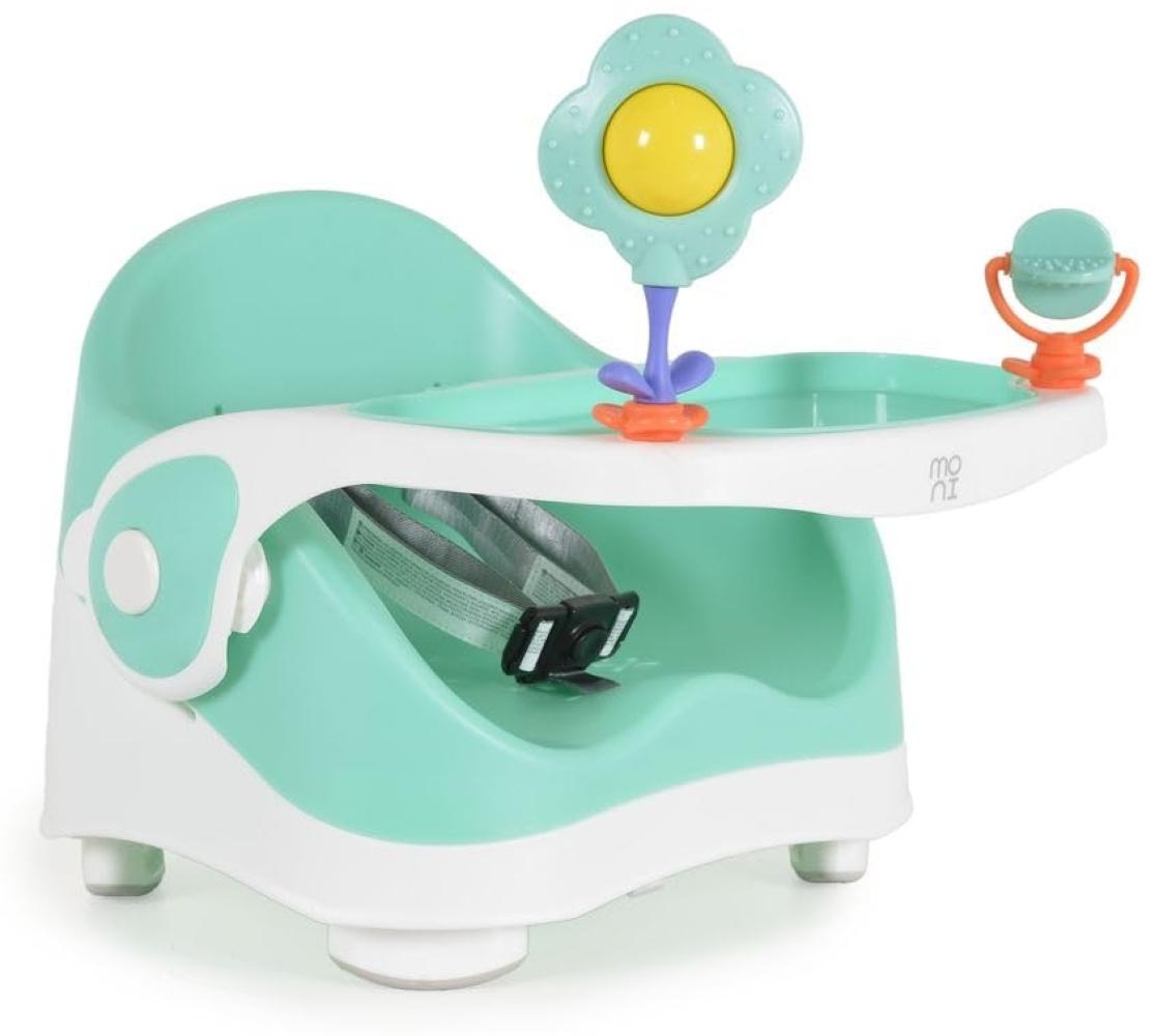 Moni Kinderstuhl, Booster Pistachio Sitzerhöhung, Tisch, 3-Punkt-Gurt, Spielzeug grün Bild 1