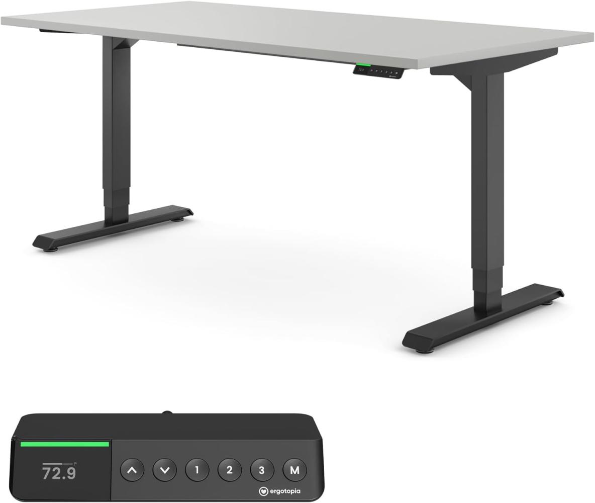 Desktopia Pro X - Elektrisch höhenverstellbarer Schreibtisch / Ergonomischer Tisch mit Memory-Funktion, Grau, Gestell Schwarz, 120x80 cm Bild 1