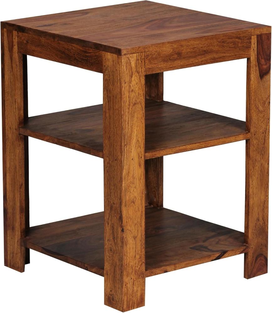 Wohnling Sheesham Standregal, Wohnzimmer-Regal mit 2 Ablagefächer, Massiv-Holz, 60 cm Bild 1