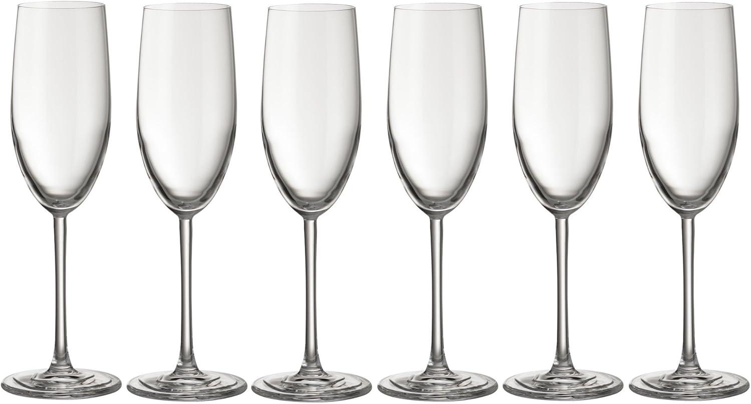 JAMIE OLIVER Gläser-Set 6er Set Kristall Champagnergläser 250ml stoßfest Champagnerglas Glas, robust und langlebiges Material, Jamie Oliver Champagner Sektglas Prosecco Schaumweinglas Champagne Bild 1