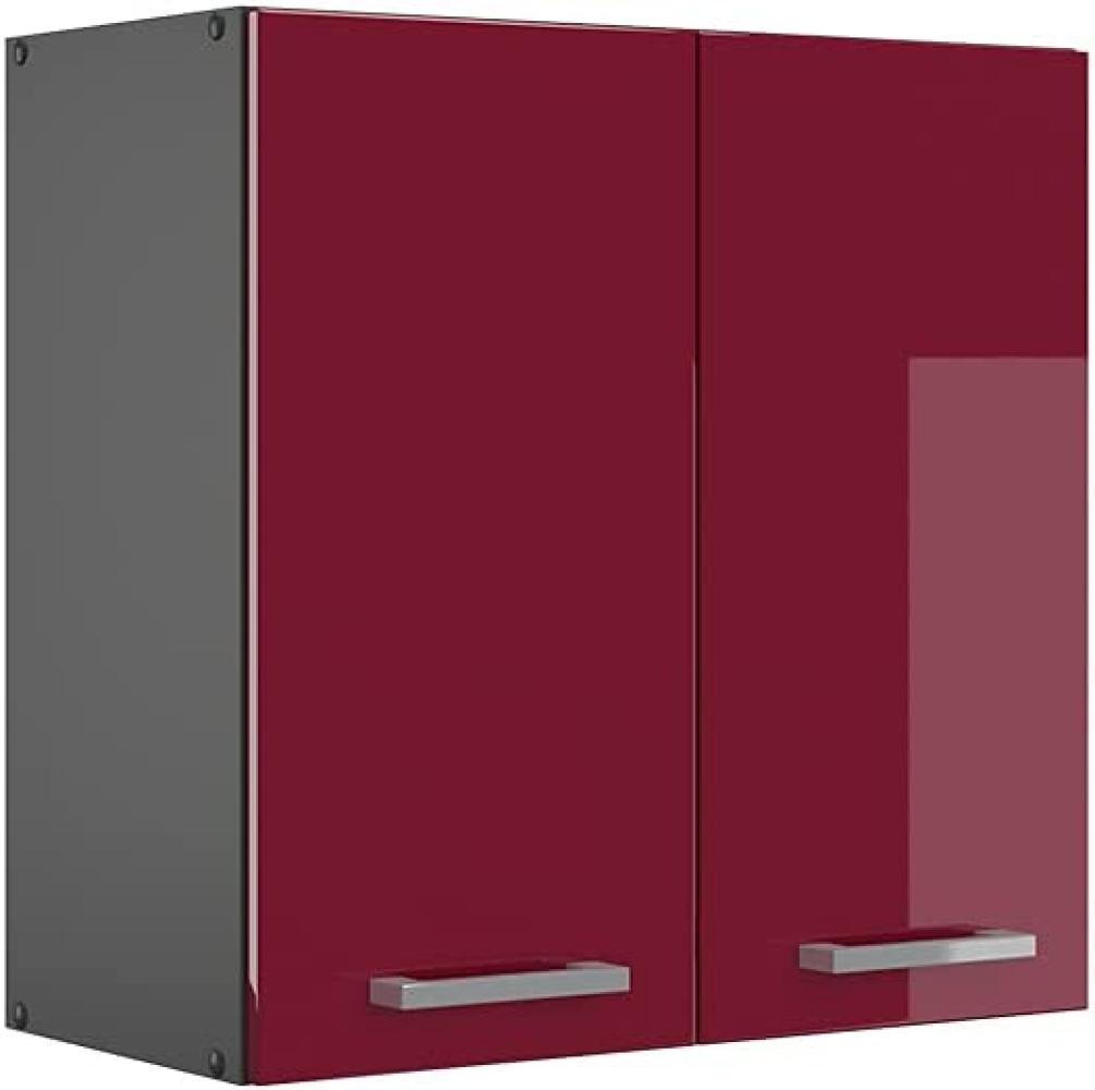 VICCO Küchenschrank R-Line Hängeschrank Unterschrank Küchenzeile Küchenunterschran Anthrazit (Bordeaux Hochglanz, Hängeschrank 60cm) Bild 1