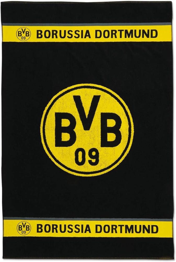 BVB Badetuch BVB-Badetuch Emblem 100x150 cm, Baumwolle (Packung, 1-St), mit Schlaufe Bild 1