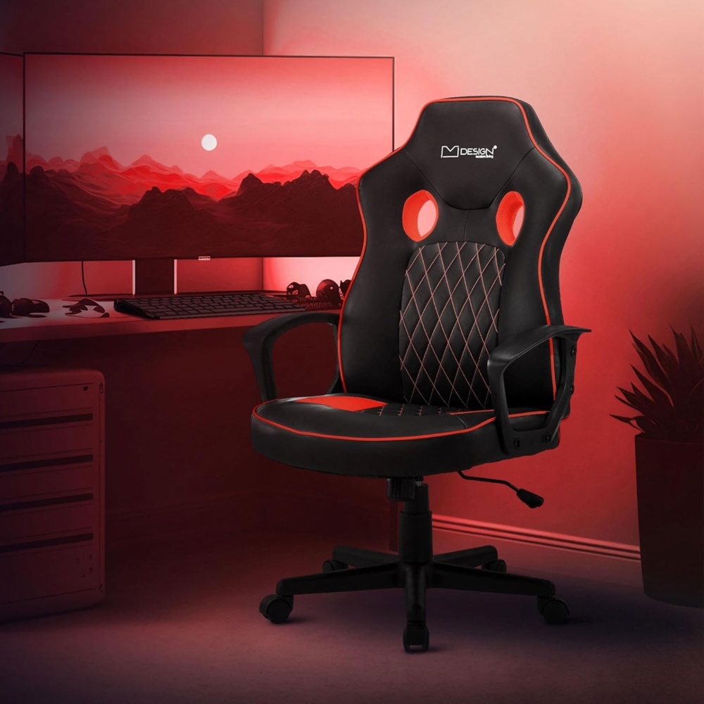 ML-DESIGN Bürostuhl Computerstuhl Schreibtischstuhl für Büro & Arbeitszimmer Drehsessel, Gaming Stuhl XL-Sitzfläche ergonomisch anpassbar PVC-Leder Bild 1