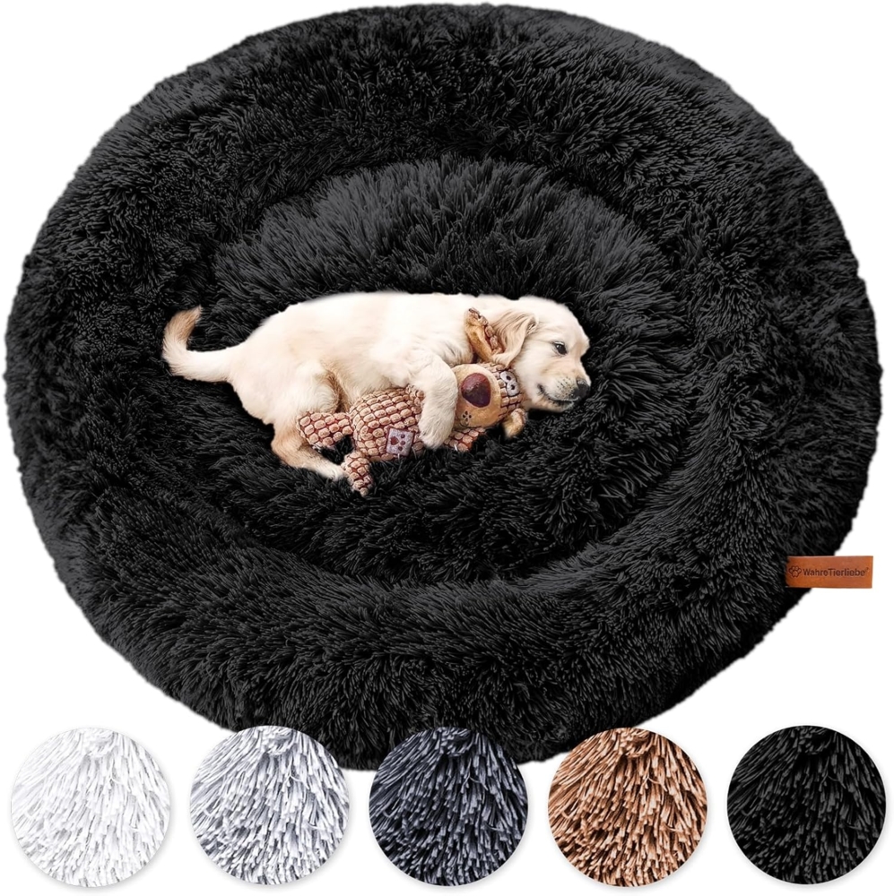 Hundebett Fluffy Plus Schwarz - XL - 120cm Bild 1