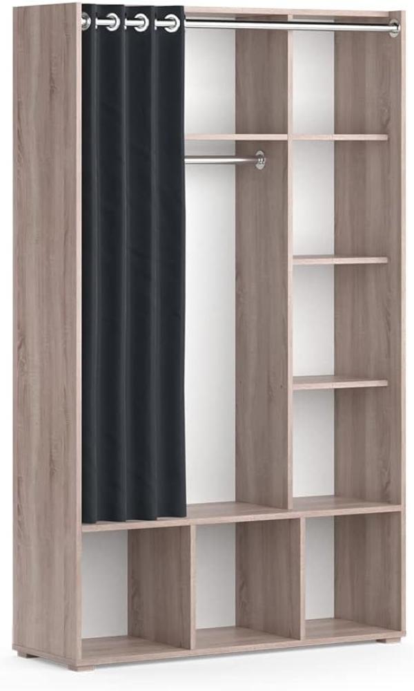 Vicco Kleiderschrank Schlafzimmerschrank Garderobe Luigi Sonoma 106 x 178 cm modern Schrankregal Organizer Vorhang Kleiderstange Fächer Aufbewahrung Ablage Bild 1