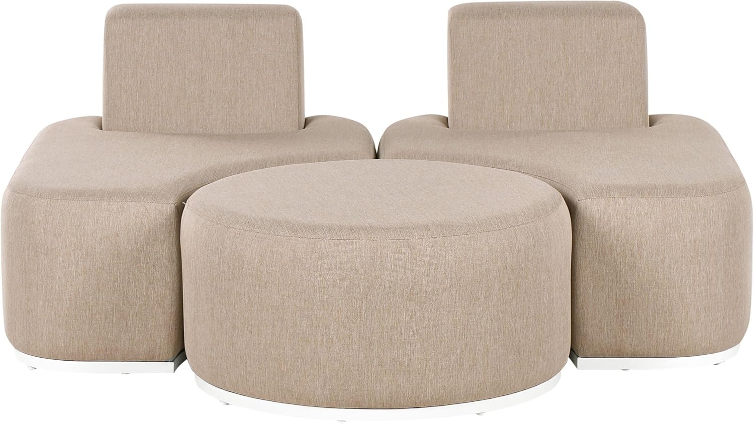 Lounge Set mit Tisch 2-Sitzer FABRO Stoff Beige Bild 1