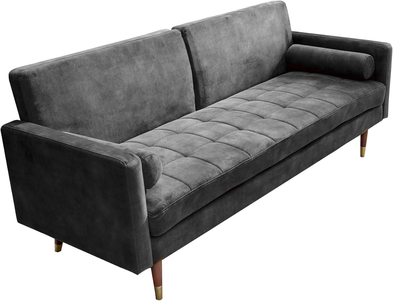 riess-ambiente Schlafsofa COUTURE 200cm grau / braun-gold · 3-Sitzer mit Microvelours-Bezug, Einzelartikel 1 Teile, Wohnzimmer · inkl. Kissen · Bettfunktion · verstellbare Rückenlehne Bild 1