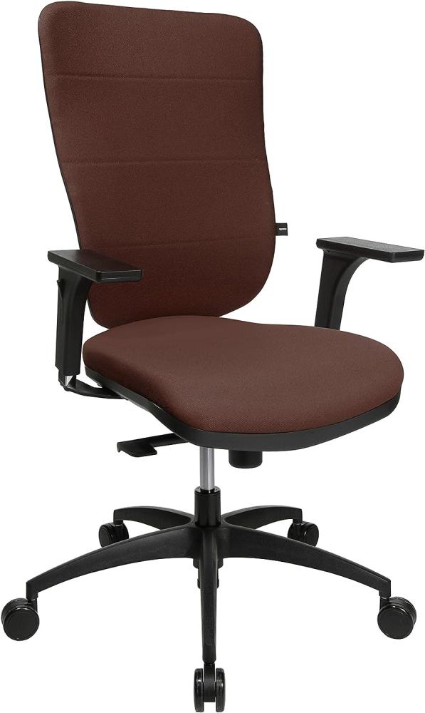 Topstar Soft Pro 100 inklusiv höhenverstellbaren Armlehnen Bürostuhl, Stoff, dunkelbraun, 59 x 56 x 120 cm Bild 1