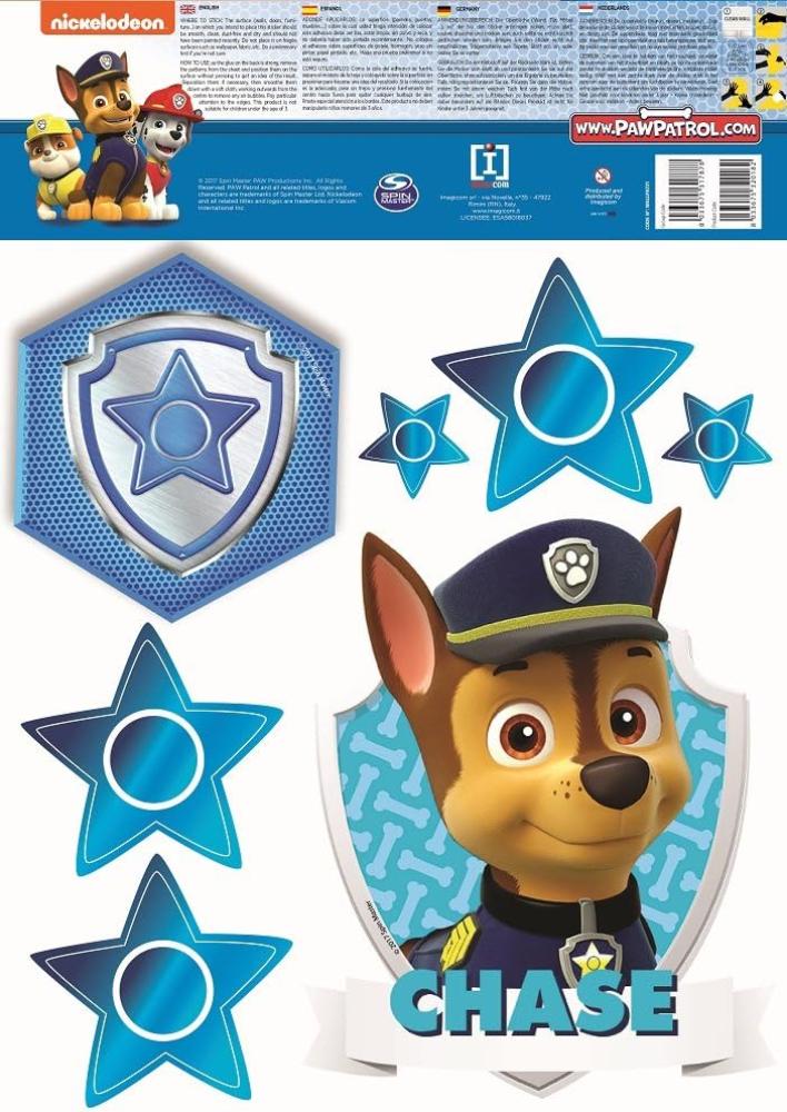 Wandaufkleber Paw Patrol Chase 2 Aufkleberbogen Bild 1