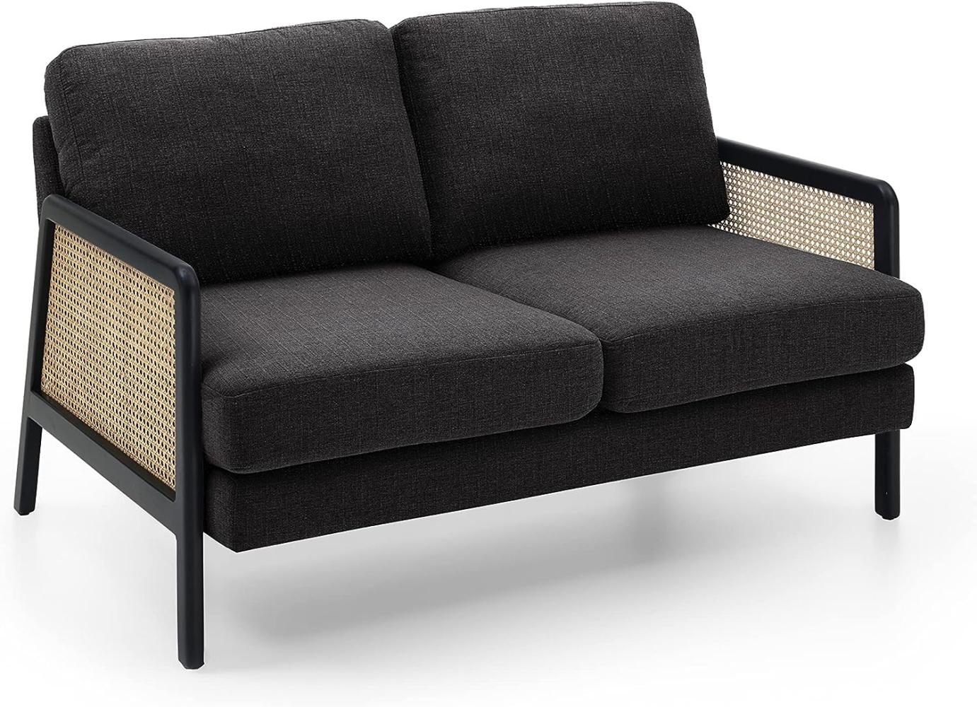 ATLANTIC Home Collection Sofa 2-Sitzer Couch Polstersofa Wiener Geflecht Marcel Anthrazit Bild 1