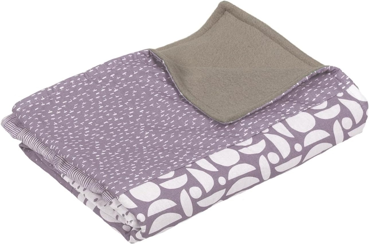 ULLENBOOM ® Babydecke 70x100 cm, Flieder (Made in EU) - Aus Baumwolle & flauschigem Fleece (OEKO-TEX Standard), Baby Decke Neugeborenen, ideal als Kinderwagendecke oder Kuscheldecke Bild 1