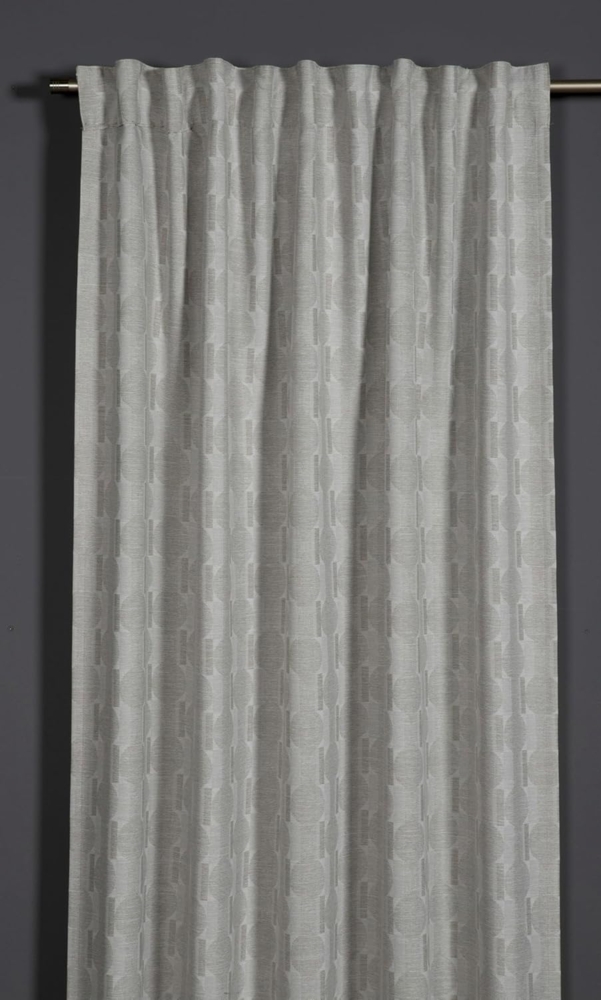 Sehlbach Fertigschal mit Gardinenband Jacquard Kreise 135 x 245 cm beige Bild 1