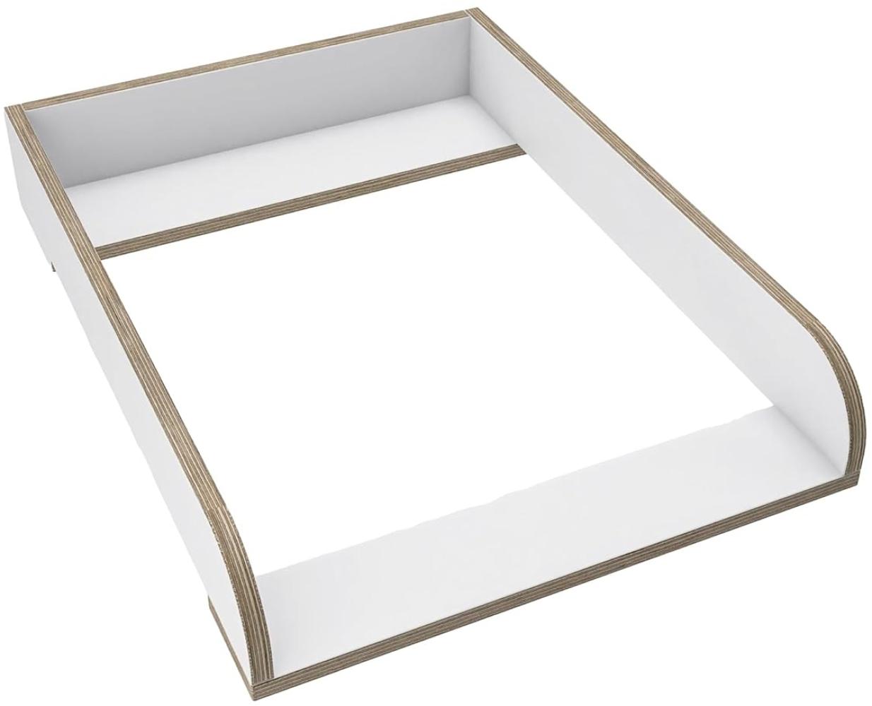 REGALIK Wickelaufsatz für Kullen IKEA 72cm x 50cm - Abnehmbar Wickeltischaufsatz in Weiß - Abgeschlossen mit Natürlichem Sperrholz geschützt okologisches Öl mit Abgerundeten Frontplatten Bild 1