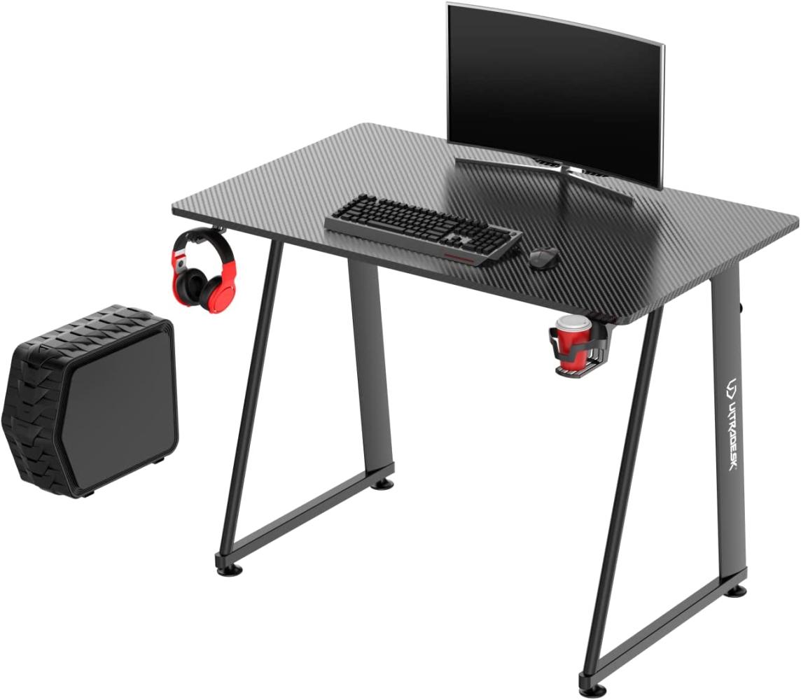 Ultradesk ENTER V2 Gerade Rechteckige Form Gaming Schwarz 1000 mm 600 mm Bild 1