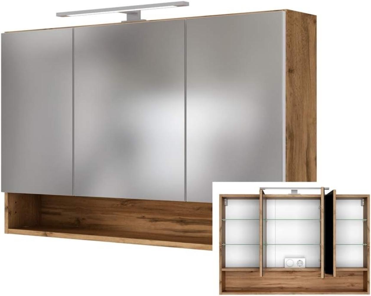 Badezimmer Spiegelschrank 3D inkl. LED-Beleuchtung LOUNY-03, Wotaneiche Nb, B/H/T: ca. 100/64/20 cm Bild 1