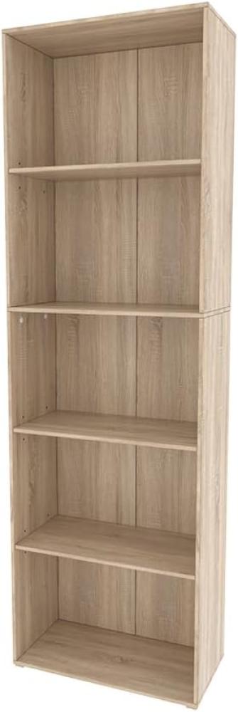 Vicco Bücherregal Bob, 190 x 60 cm, Sonoma, Wohnzimmer Standregal mit 5 Fächern Bild 1